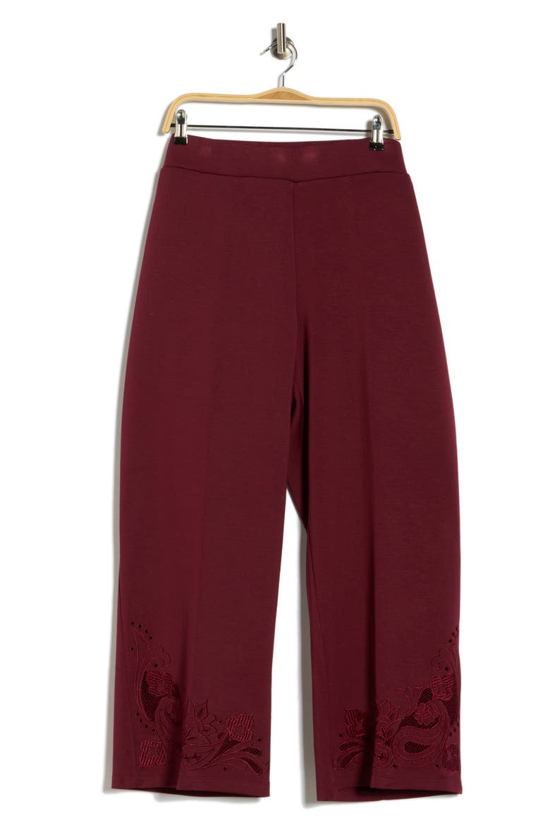 Novelty Scuba Knit Pants, Alternate, color, RAISIN