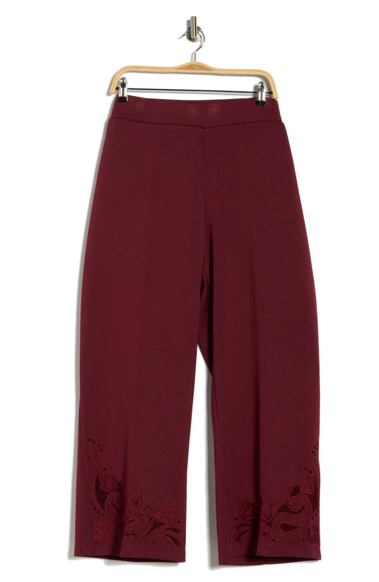 RUBY RD Novelty Scuba Knit Pants, Alternate, color, Raisin