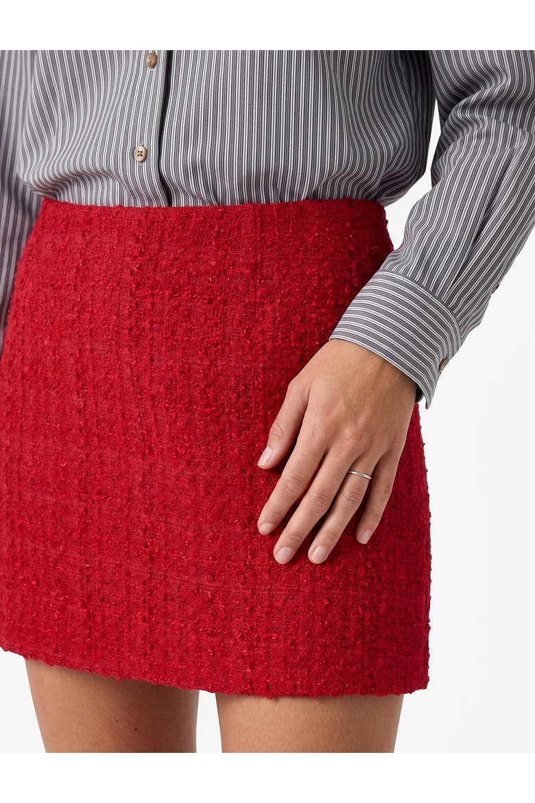 Tweed Mini Skirt, Alternate, color, RED