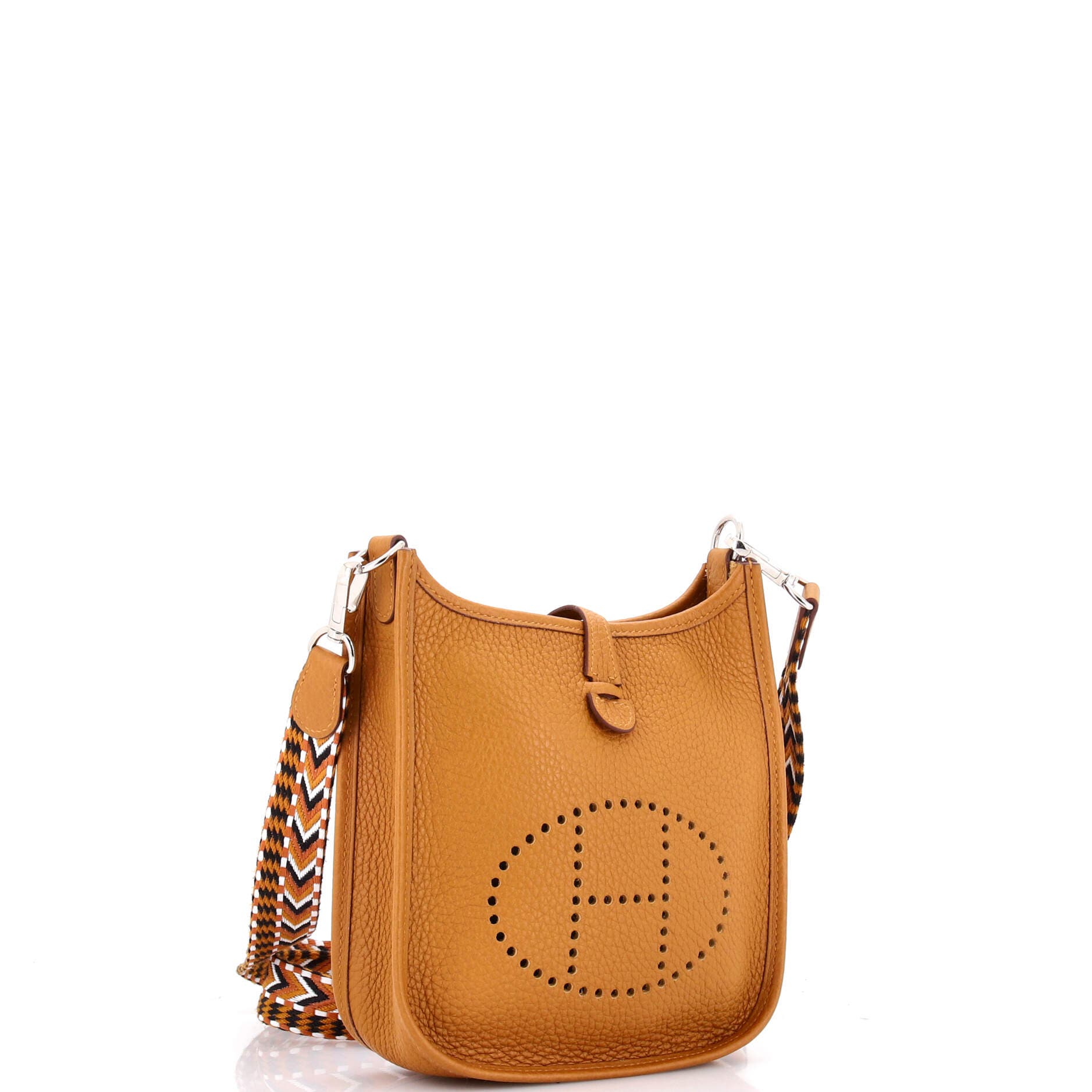 Pre-Owned Hermes Long Strap Evelyne Bag Clemence TPM, Alternate, color, Bronze Dore