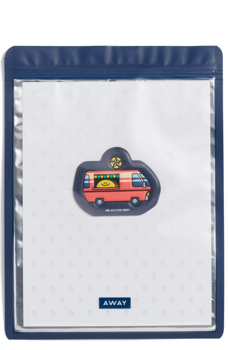 Away x Mr. Kiji Around the World Austin Taco Truck Leather Luggage Sticker, Alternate, color,