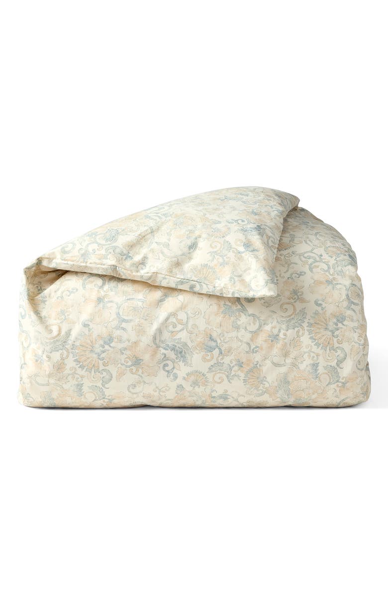 Coyuchi Solana Organic Cotton Duvet Cover, Main, color, Tidal/ Doe