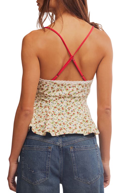 Free People Sammi Floral Camisole In Antique Ivory Combo