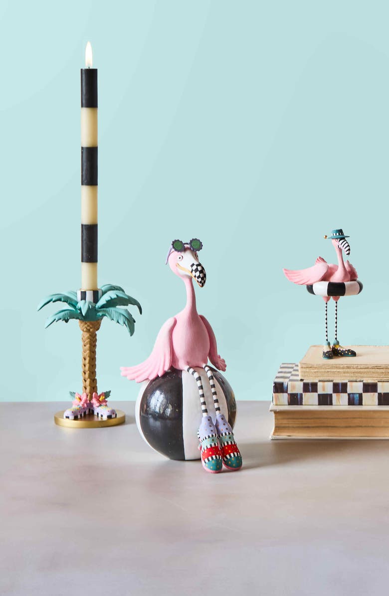 MACKENZIE CHILDS Patience Brewster Shelia Flamingo on Ball Figurine, Alternate, color, Pink