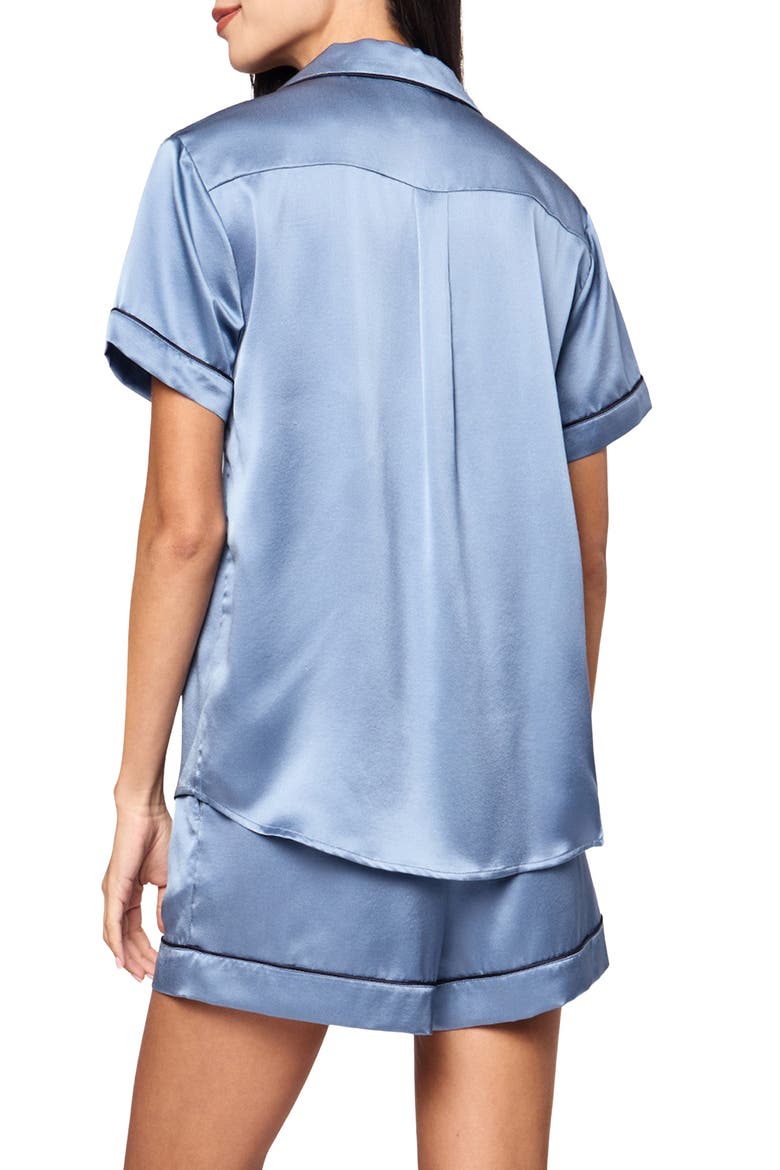 Mulberry Silk Short Pajamas, Alternate, color, BLUE