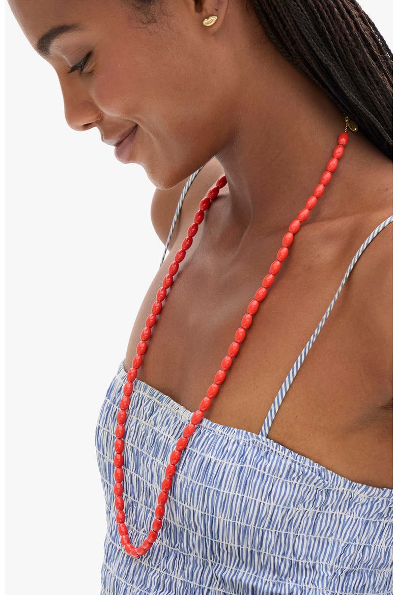 Enamel Barrel Chain Necklace, Alternate, color, PERSIMMON