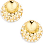Lele Sadoughi Archer Button Stud Earrings
