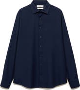 MANGO Slim Fit Cotton Poplin Suit Button-Up Shirt