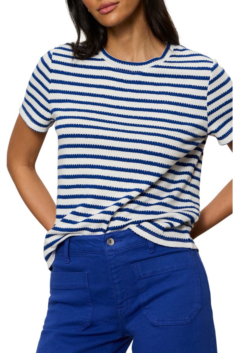 Perfect Texture Stripe Tee, Alternate, color, RIVIERA ST
