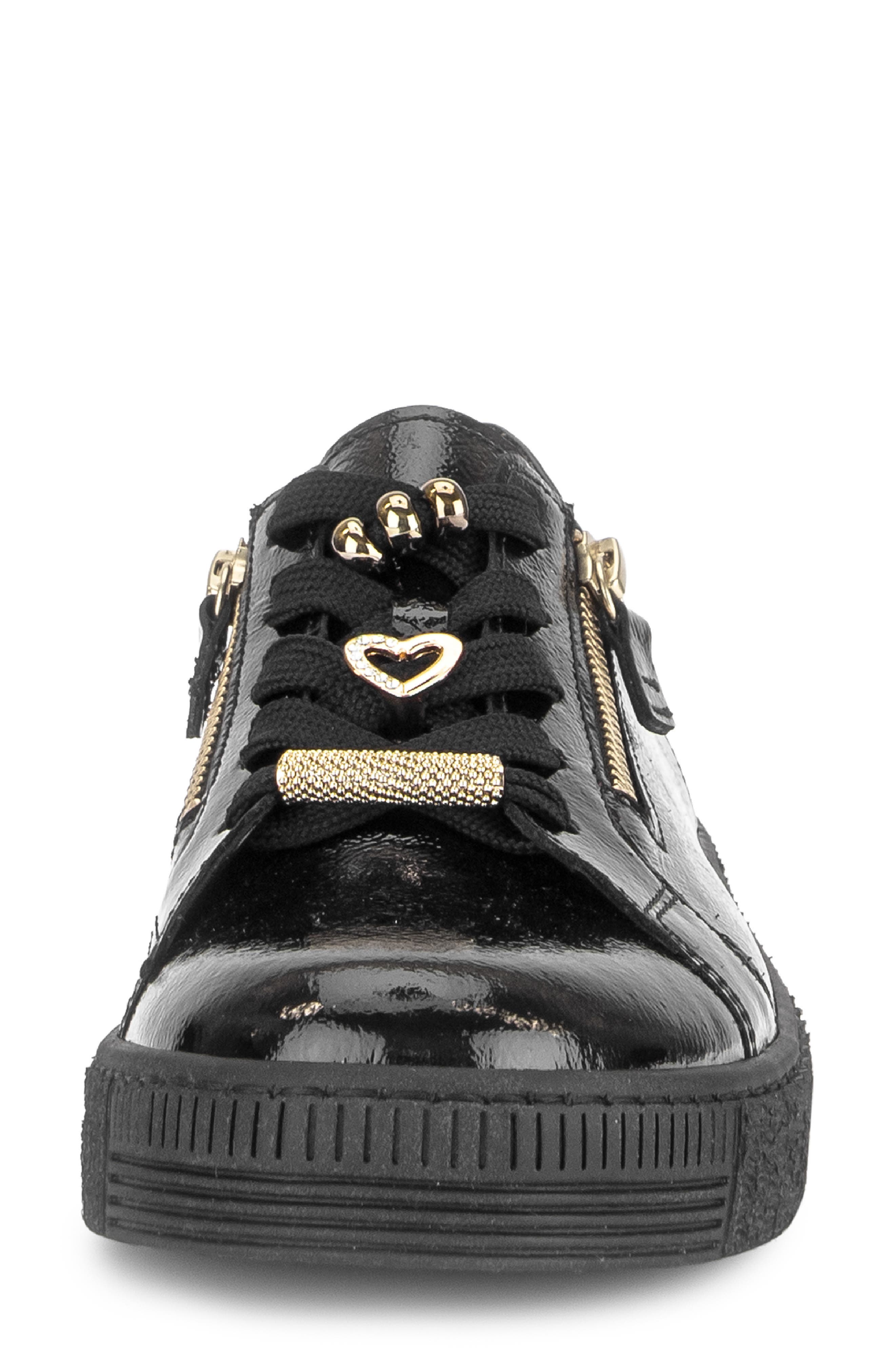 Collette Leather Sneaker, Alternate, color, BLACK BLACK