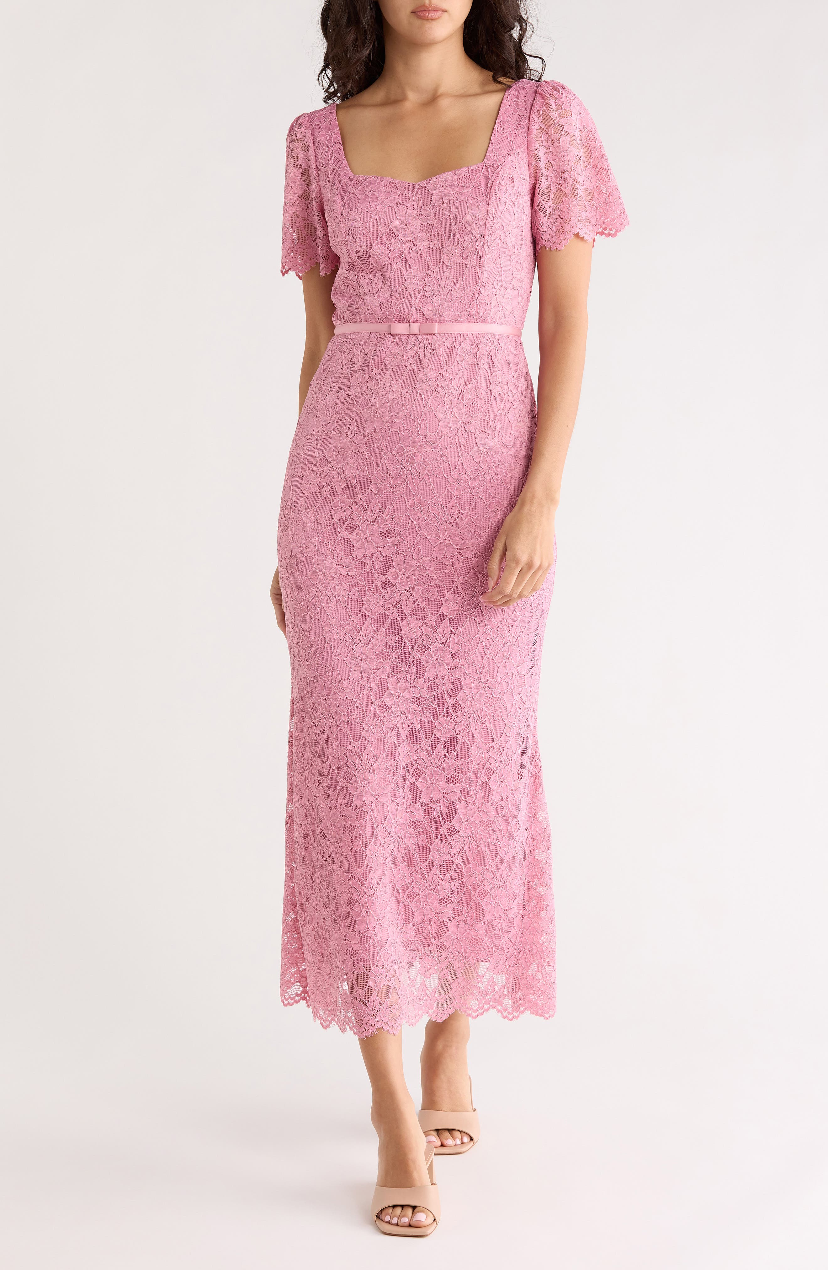 NSR Lace Short Sleeve Maxi Dress