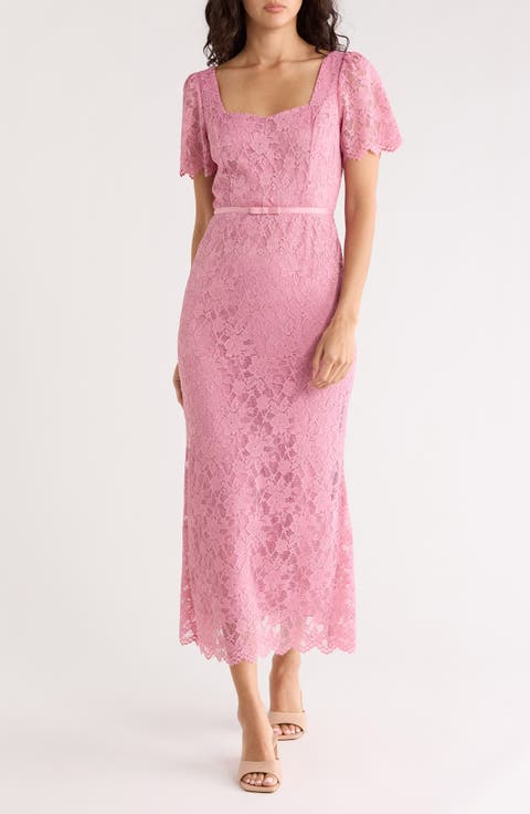 Lace Short Sleeve Maxi Dress