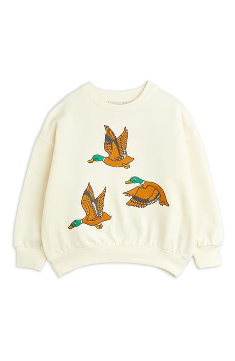 Kids' Embroidered Ducks Organic Cotton Graphic Sweatshirt