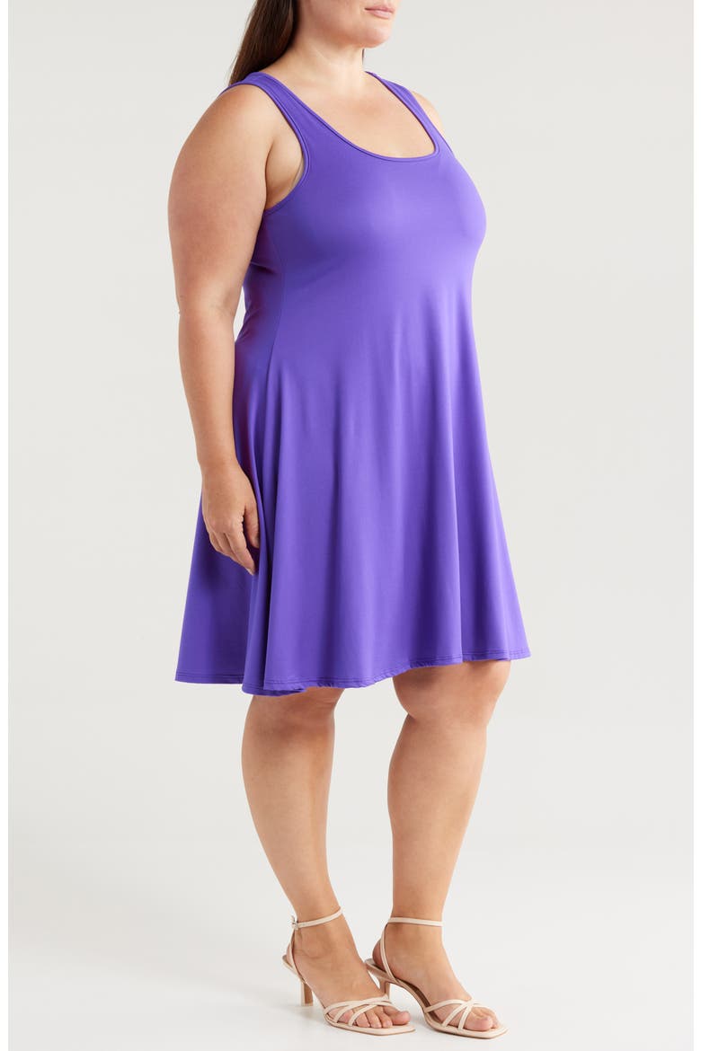 Stretch Fit & Flare Dress, Alternate, color, PURPLE