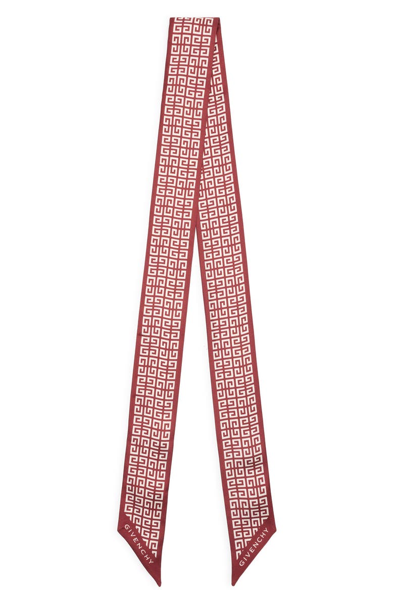 Givenchy 4G Silk Scarf, Alternate, color, Dark Red / Ivory
