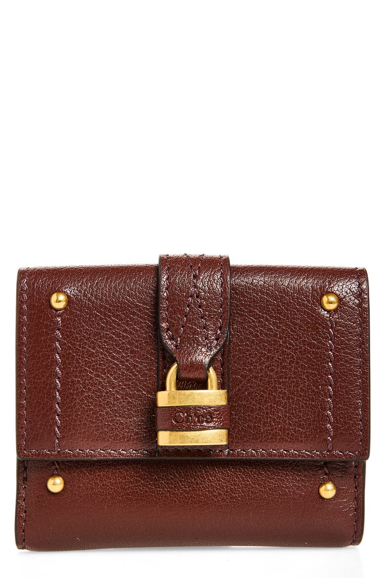 Mini Paddington Grained Leather Trifold Wallet, Main, color, CRAFTY BROWN