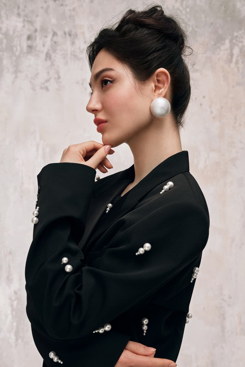 Gaia Glam Jumbo Earrings, Alternate, color, Moonlite Shimmer