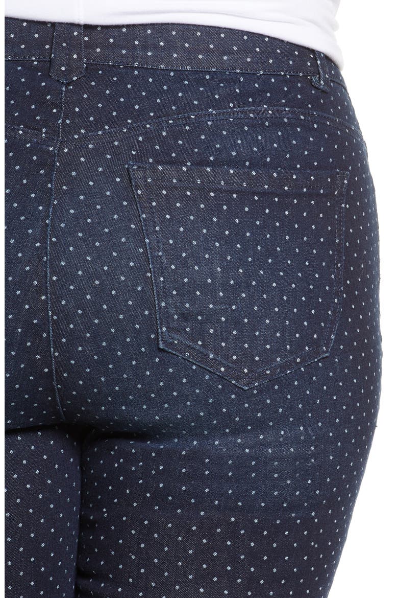 Ab-Solution Dot Pattern Ankle Skinny Jeans (Nordstrom Exclusive), Alternate, color, INDIGO