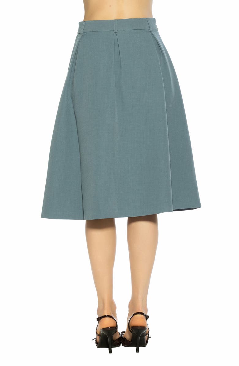 Alexia Admor Camille Pleated Midi Skirt, Alternate, color, Teal