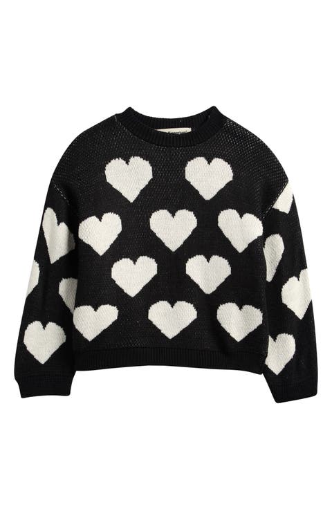Kids' Hearts All Over Jacquard Sweater (Toddler & Little Kid)