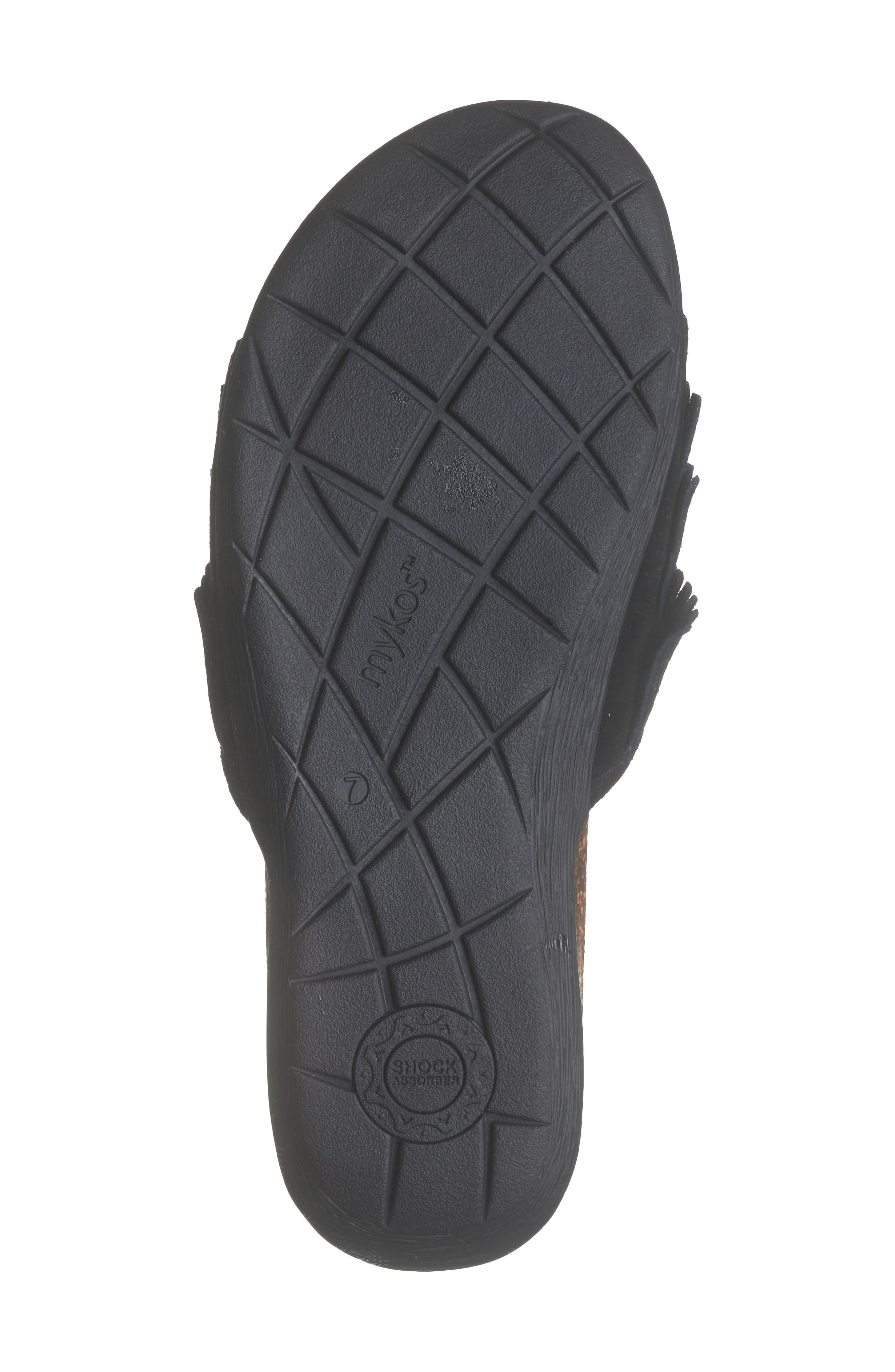 Mykos Clea Fringe Sandal, Alternate, color, Black