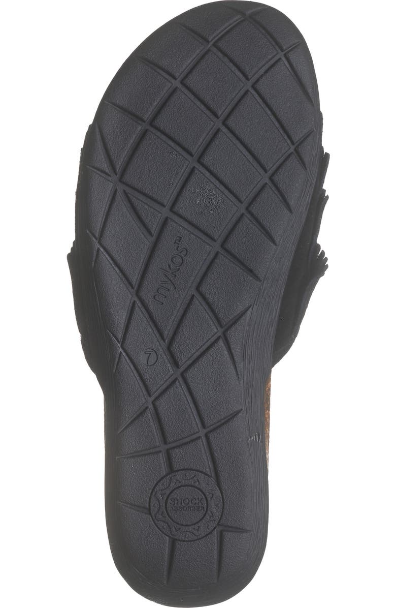 Mykos Clea Fringe Sandal, Alternate, color, Black