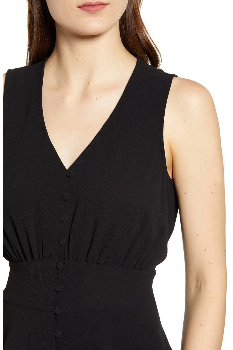 Sleeveless Button Top, Alternate, color, BLACK