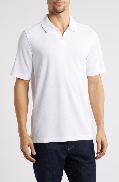 Johnston & Murphy Vintage Slub Modal Blend Johnny Collar Polo In White