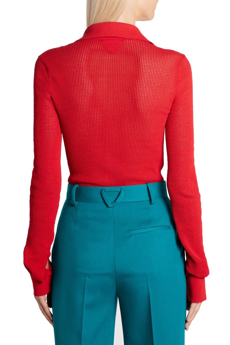 Pointelle Knit Mesh Shirt, Alternate, color, NAIL POLISH