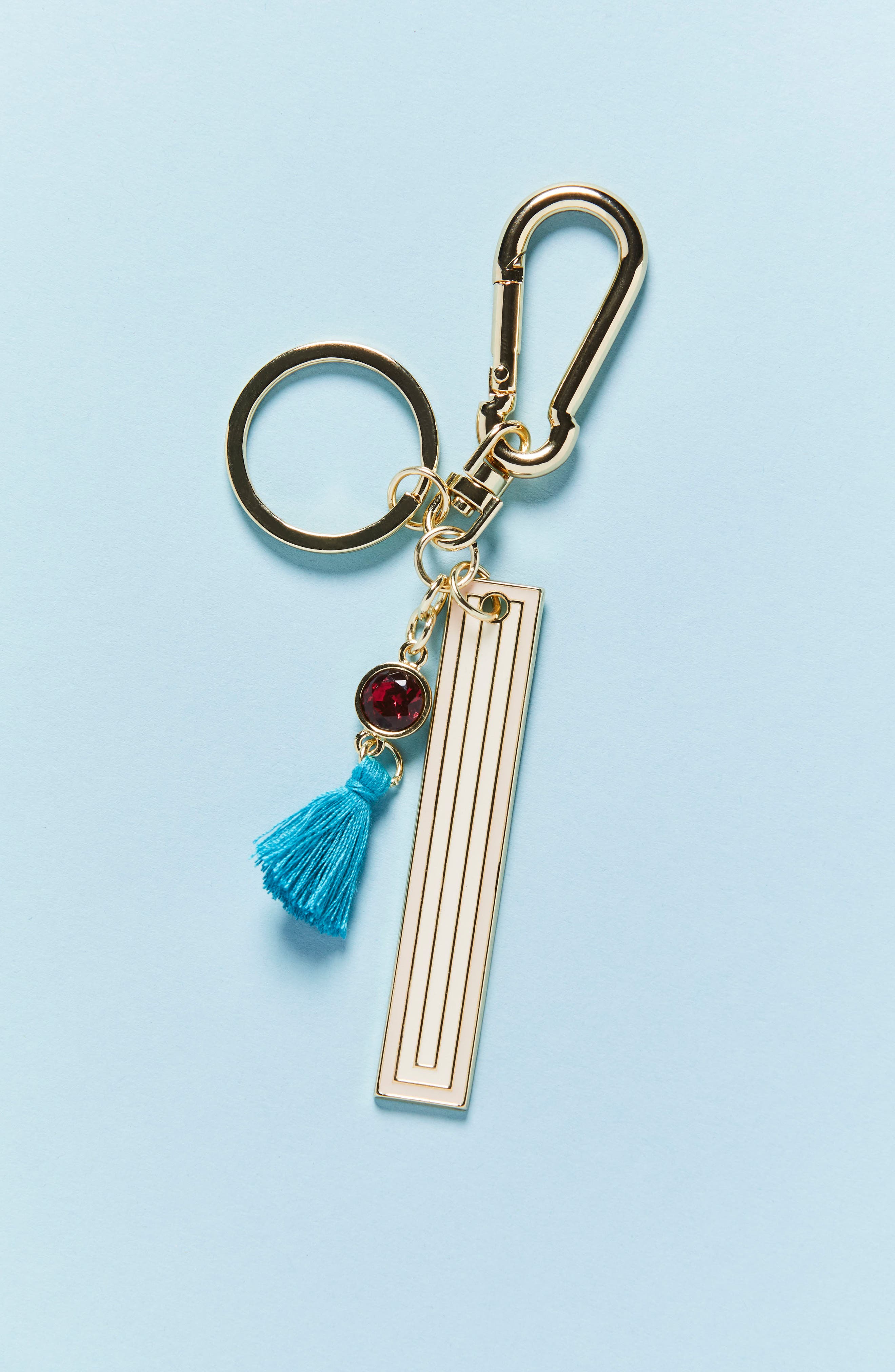 Juniper Monogram Key Chain, Alternate, color, I