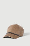 Brunello Cucinelli Fluid corduroy baseball cap with shiny band