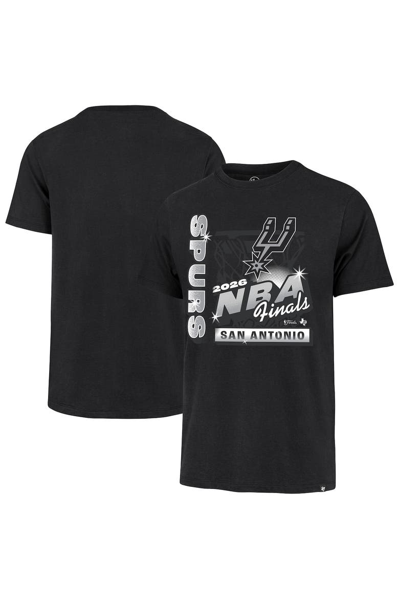 Men's '47 Black San Antonio Spurs 2026 NBA Finals ID Franklin T-Shirt, Main, color, Black