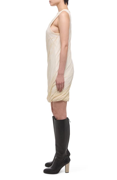 Helmut Lang Bubble Hem Cotton Dress In Neutral