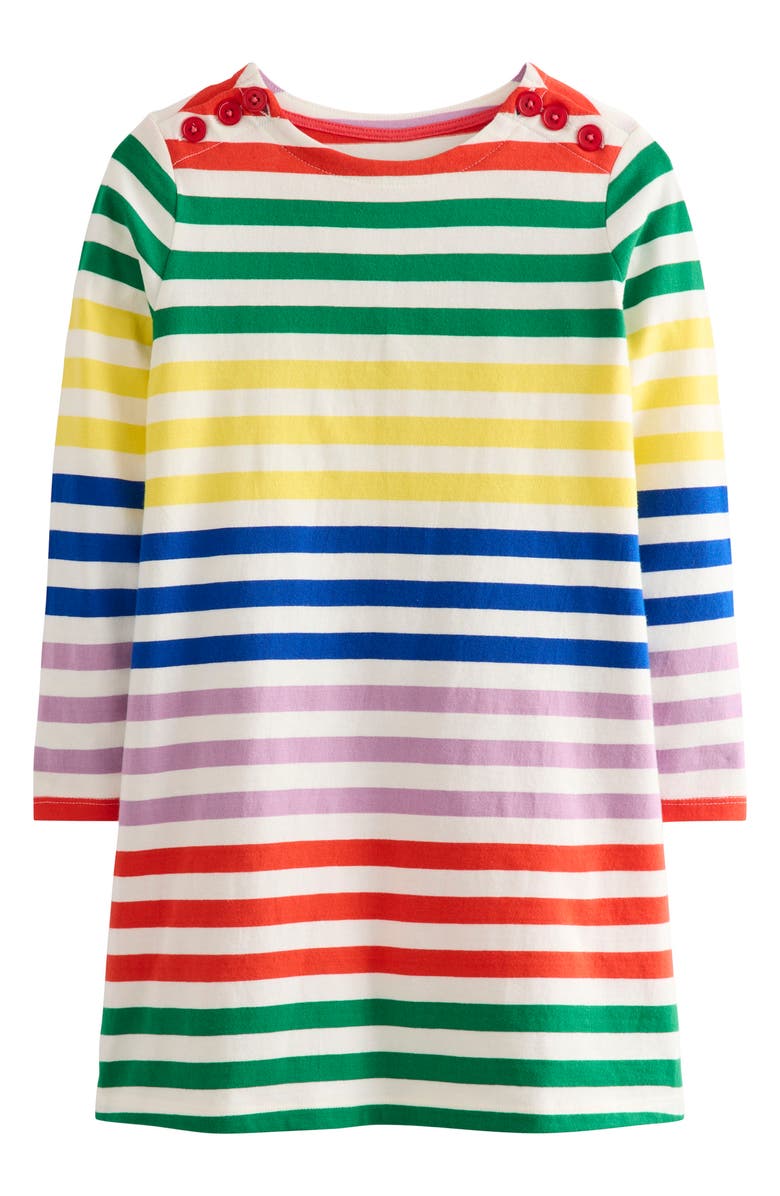 Mini Boden Kids
 Stripe Long Sleeve Cotton Jersey Dress, Main, color, 