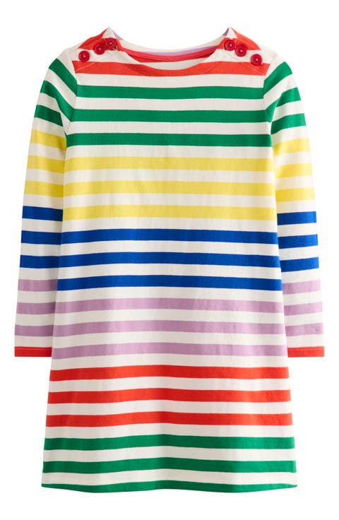 Kids
 Stripe Long Sleeve Cotton Jersey Dress (Toddler, Little Kid 
Big Kid)