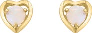 EFFY Round Opal Heart Stud Earrings