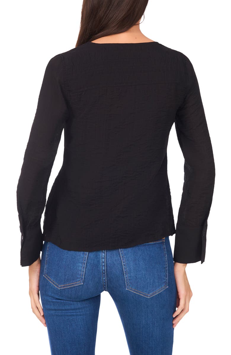 Halogen<sup>®</sup> Tie Front Top, Alternate, color, Rich Black 060