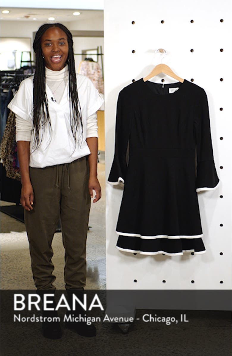 Long Bell Sleeve Fit & Flare Minidress, sales video thumbnail