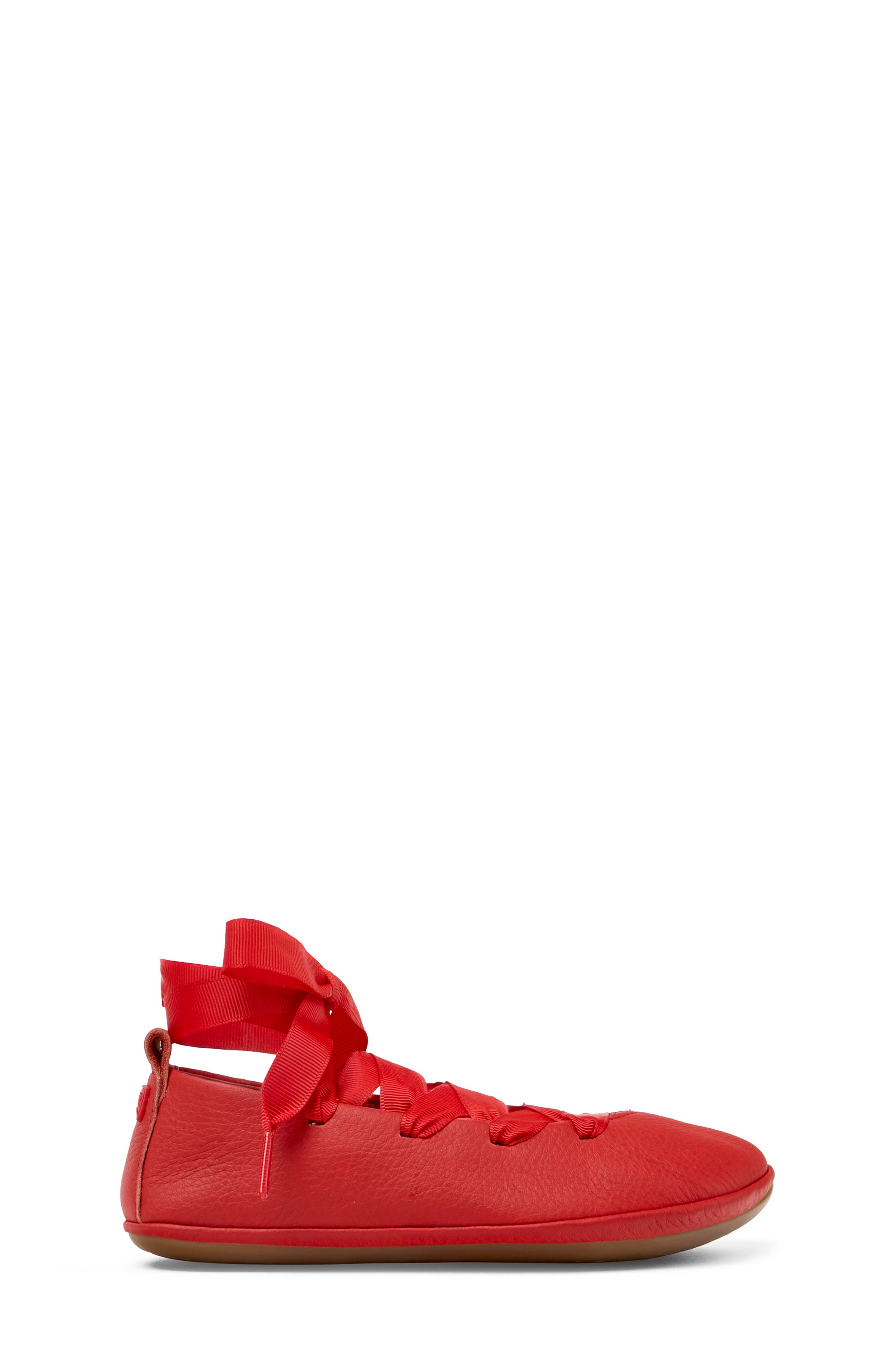 Kids' Right Lace-Up Flat, Alternate, color, MEDIUM RED