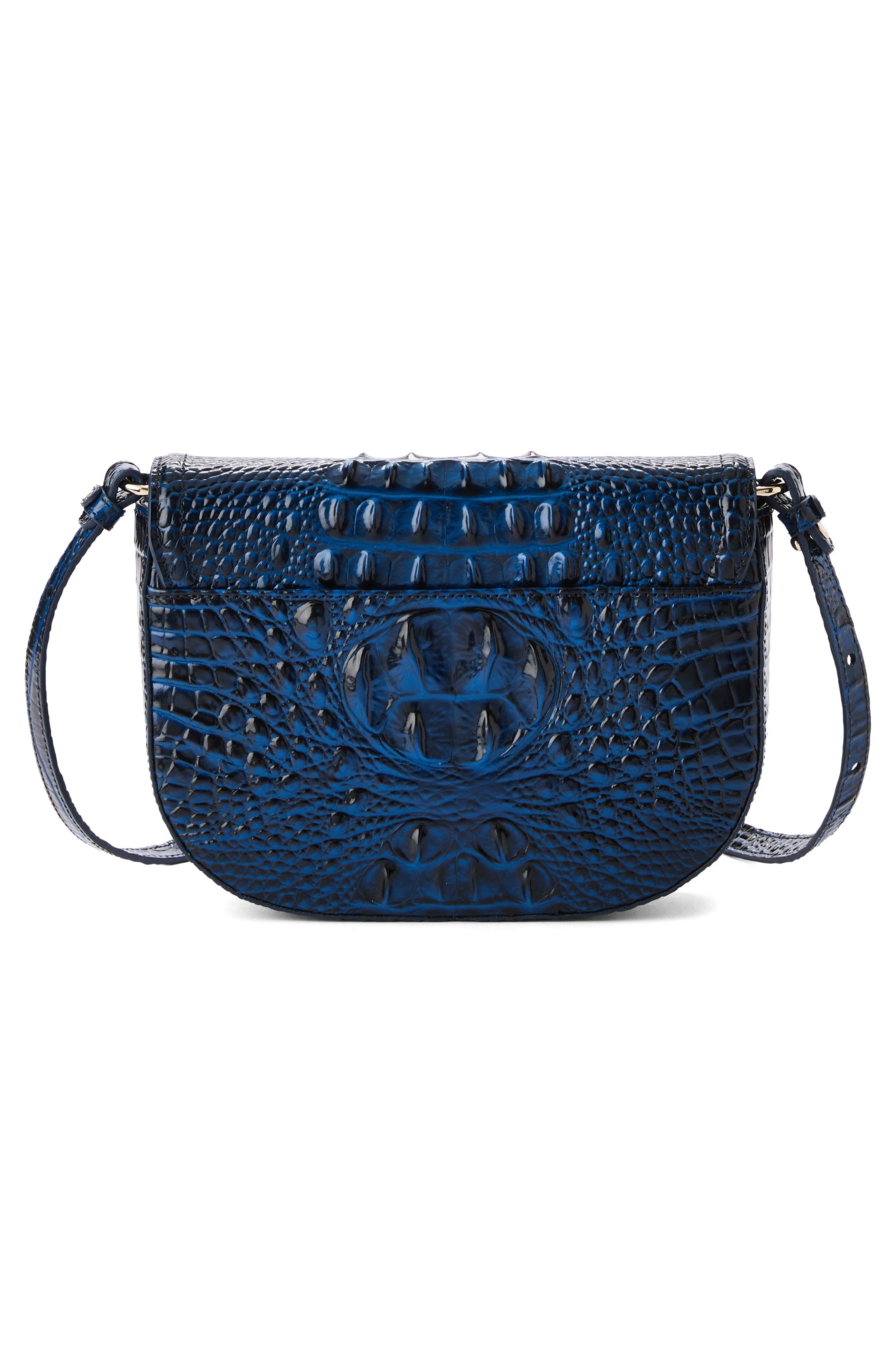 Portia Croc Embossed Leather Crossbody Bag, Alternate, color, ANCHOR