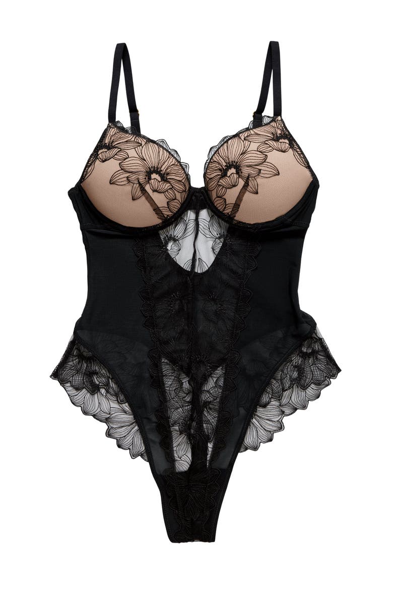 Embroidery Lift Up Teddy, Alternate, color, Black