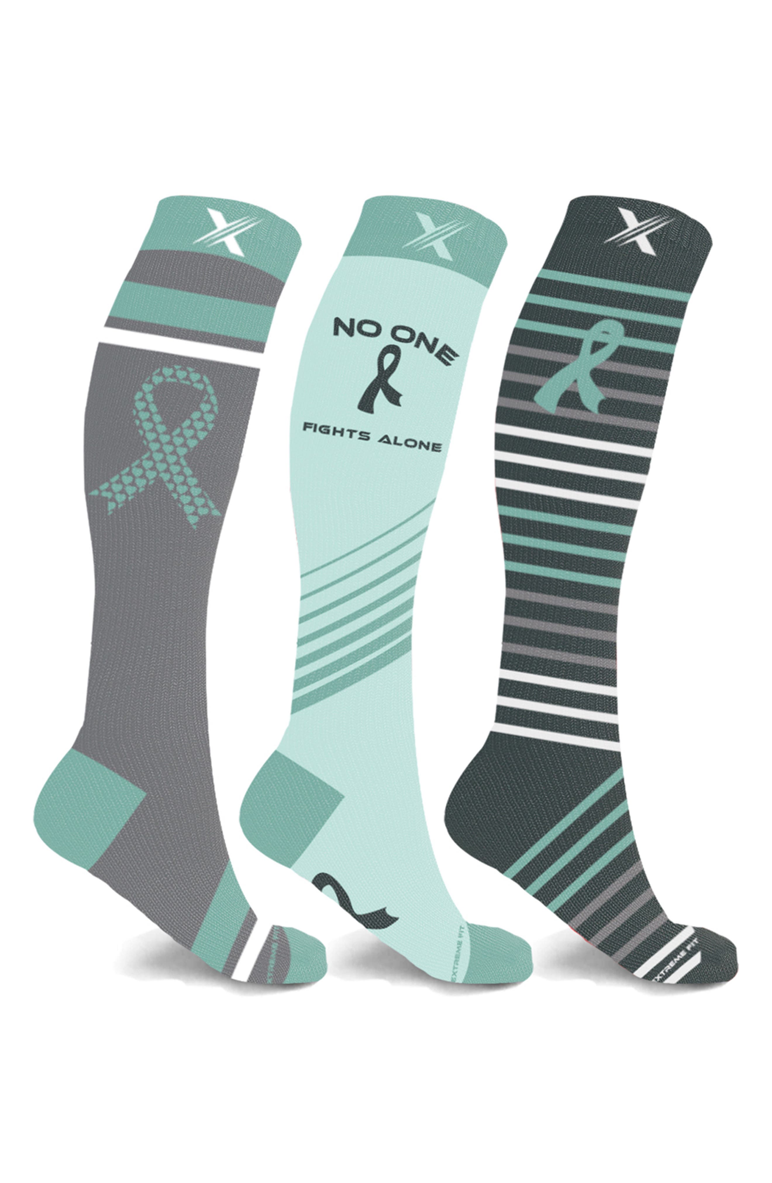 3-Pack Ovarian Cancer Awareness Compression Socks
