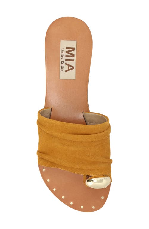 Mia Tiffani Slide Sandal In Mustard