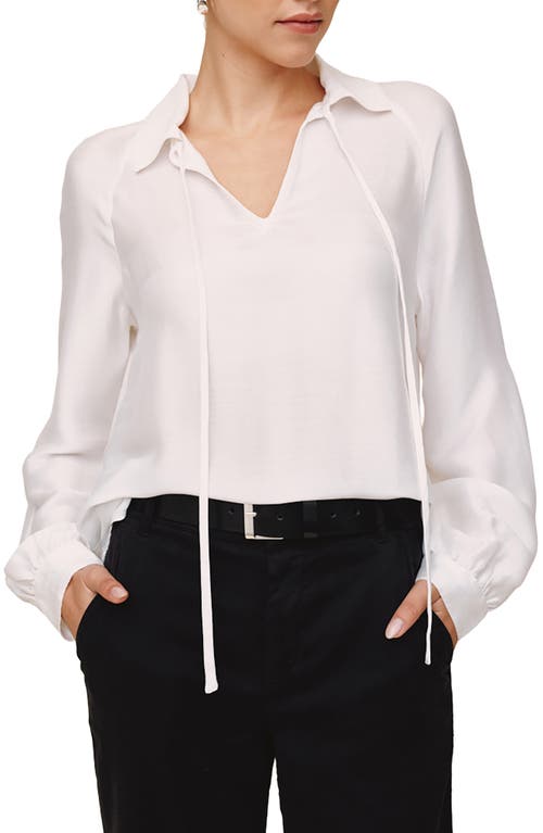 Bella Dahl Tie Neck Raglan Top In White