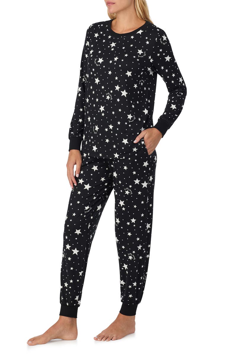 Kate Spade New York print pajamas, Alternate, color, Black Print