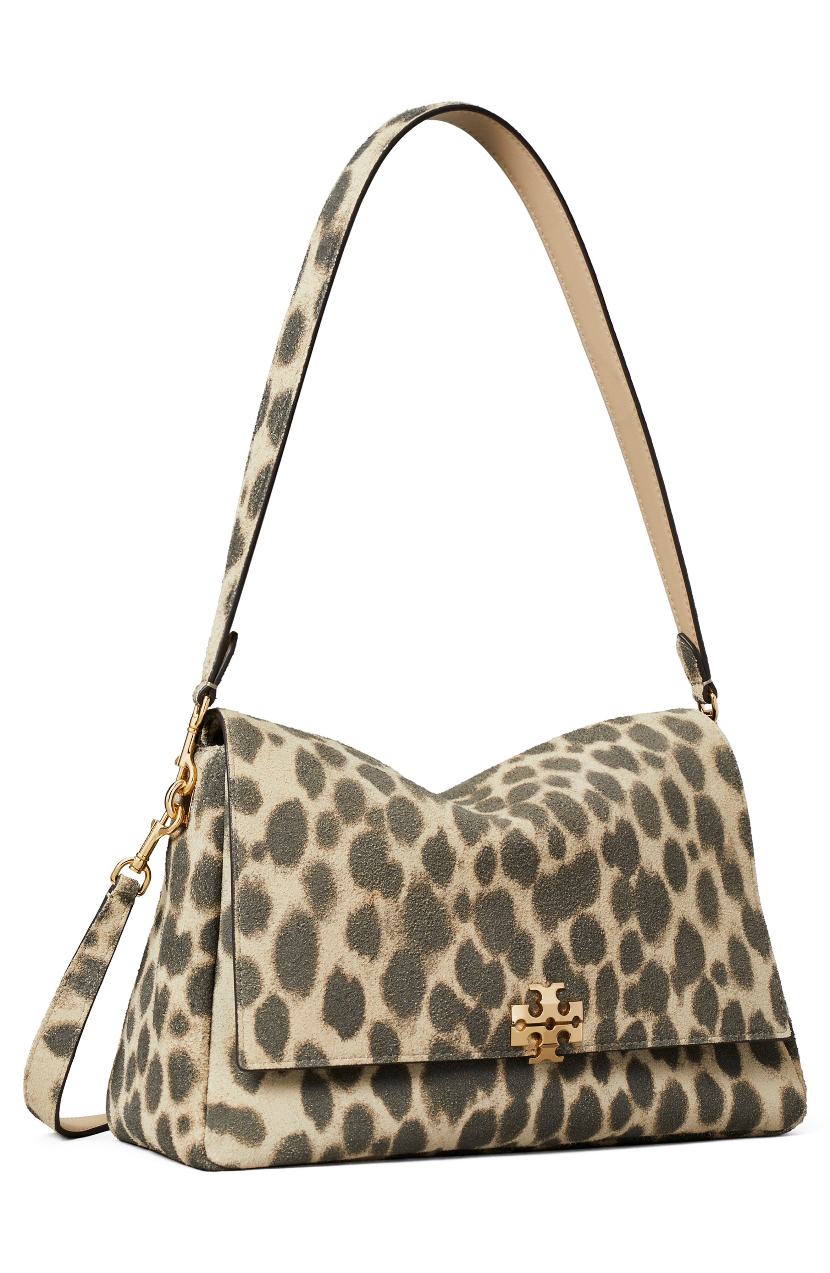 Tory Burch Charlie Suede Shoulder Bag, Alternate, color, 