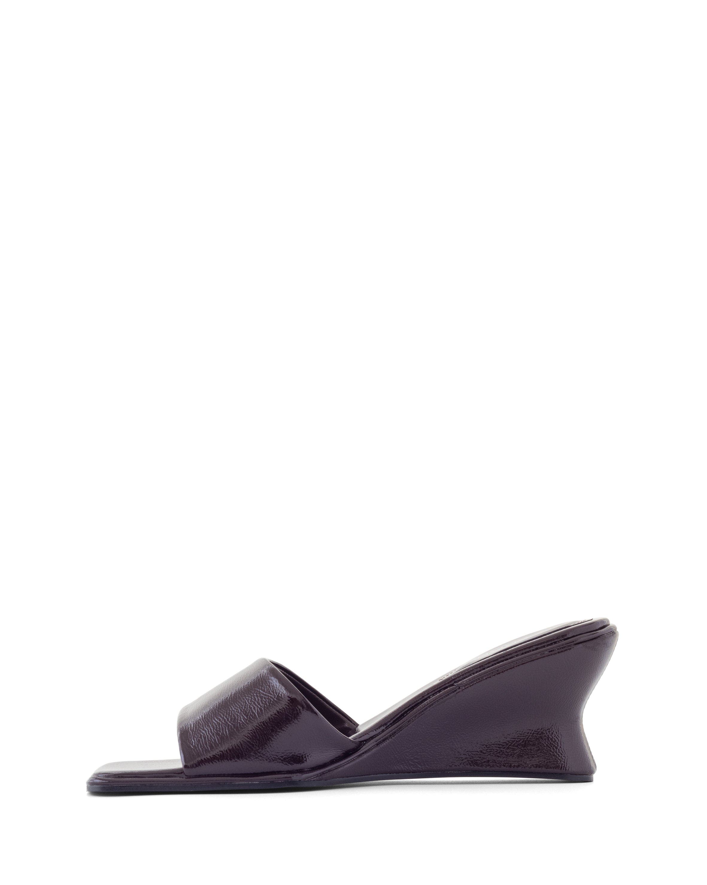 Lafayette Square-Toe Wedge Slide Sandal, Alternate, color, Port Crinkled Patent Pu