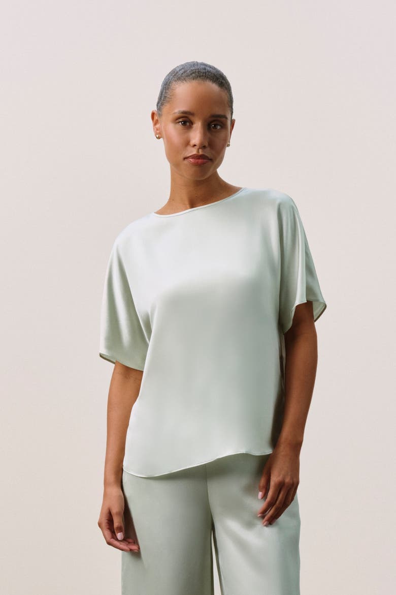 PENNY SILK TEE, Main, color, Jadite
