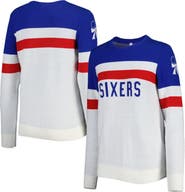 LUSSO Women's Lusso Royal/Cream Philadelphia 76ers Dominique Pullover Sweater