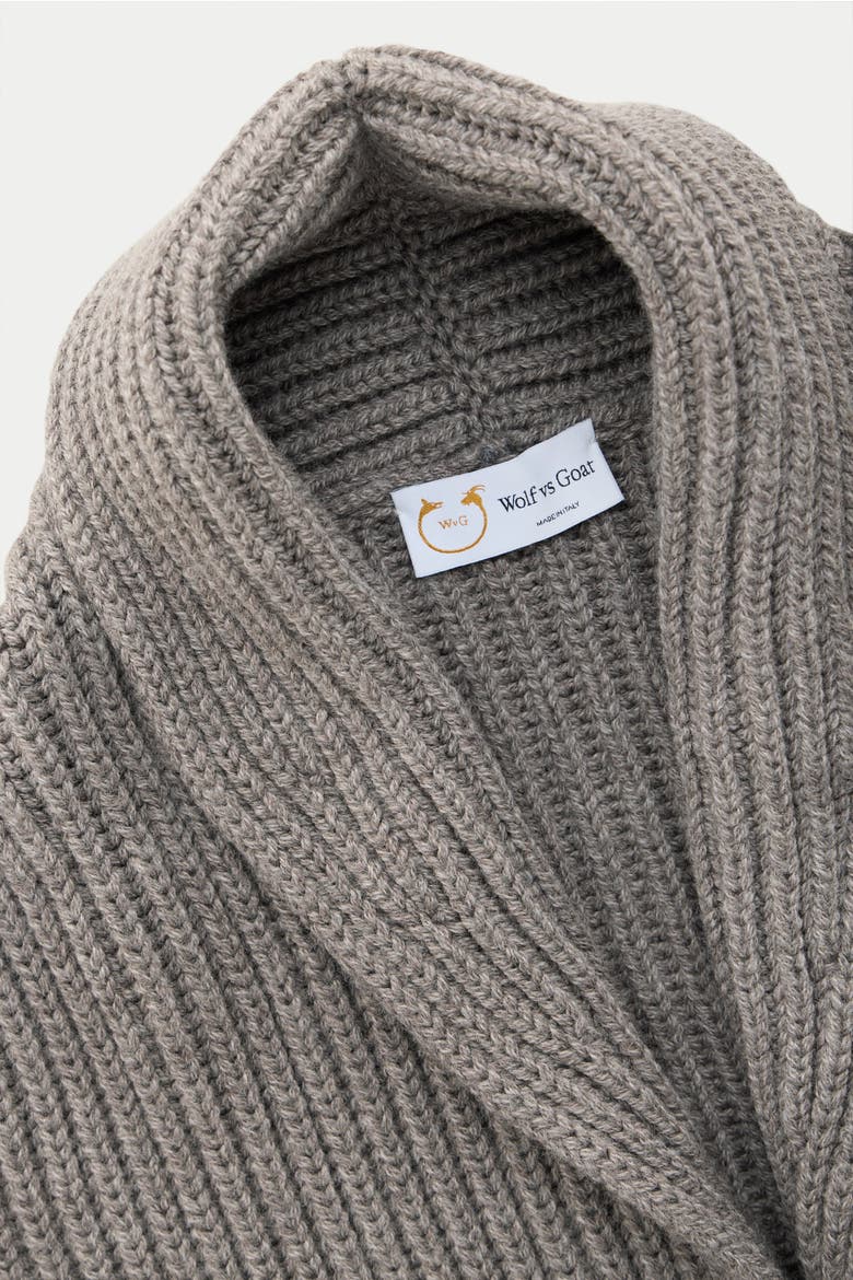 Wool Chunky Shawl Collar Cardigan, Alternate, color, Cocoa Powder